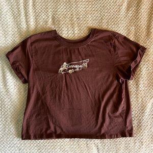 Brown Tennessee Y2K Crop Tshirt